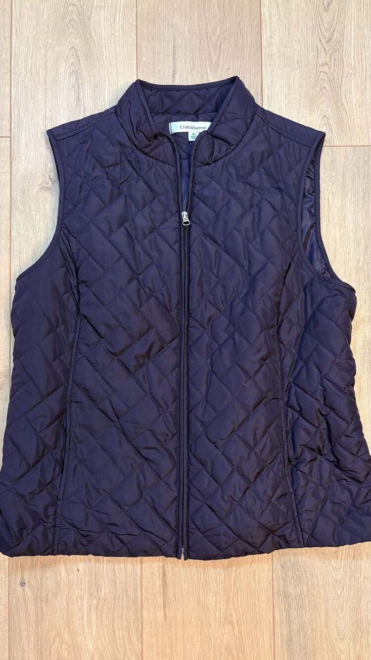 Croft & Barrow Quilted Vest Size XL Purple Full Zip Lightweight